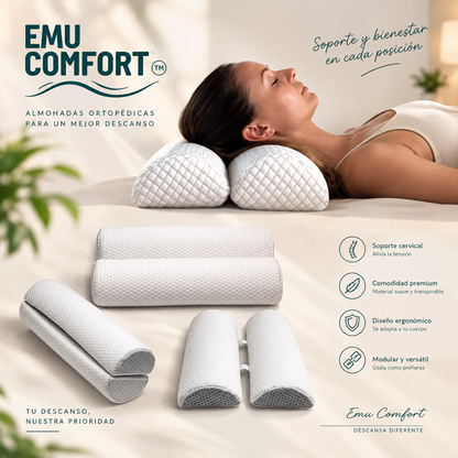 Almohada cilíndrica con separador de piernas Emu Comfort